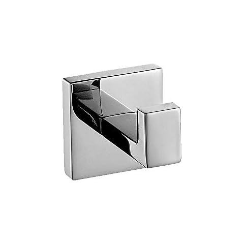 CASEWIND Towel Hook Chrome, Clothes Hook Square, Coat Hook Wall Mounted Hanging Towels for Bathroom Kitchen Toilet SUS 304 Stainless Steel Cover