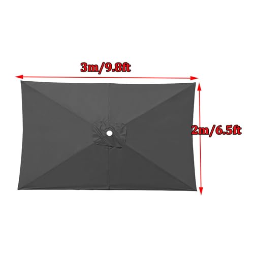 Parasol de remplacement anti-UV rouge 10'x6,5' résistant pour table