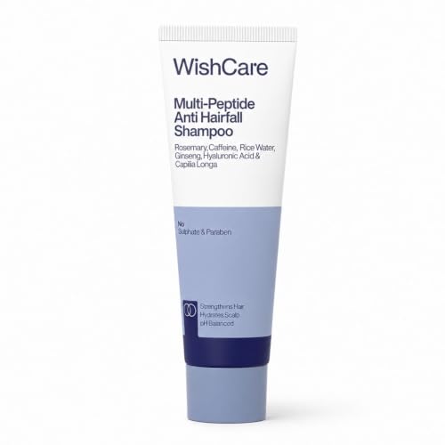 WishCare Multi Peptide Anti Hairfall Shampoo - Rice Water, Rosemary, Capilia Longa, HA & Caffeine 20ml