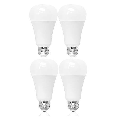 4 Pack A19 Super Bright LED Light Bulbs150W Equivalent, Daylight 5000K 16 Watt 1750 Lumen Energy-Efficient LED Bulb, E26 Base, Non- Dimmable