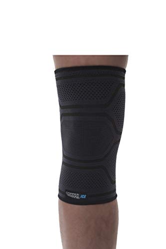 Copper Fit ICE Knit Compression Knee Sleeve Infused with Menthol and CoQ10