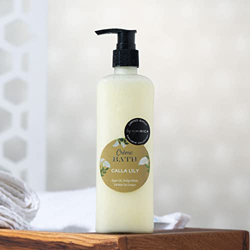 Image of Kimirica Creme Bath Calla Lilly Summer Body Wash - 290ml, 100% Vegan and Paraben Free, Made with White Tea, Ginkgo Biloba, Argan Oil and Enriched with Vitamin E, Pro-Vitamin B5