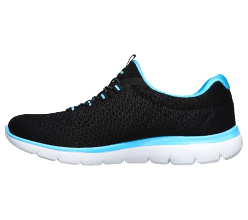 Skechers Damen Summits Sneaker, Black Turquoise, 40 EU – Ansicht 6