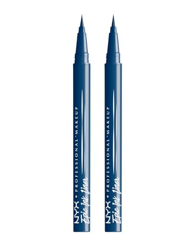 NYX Professional Makeup Eyeliner Epic Ink Liner Tonalità 10 Midnight Rise Waterproof Ultra Pigmentato Colore Intenso a Lunga Tenuta 24h con Punta Flessibile e Precisa Formula Vegana - 2 Eyeliner