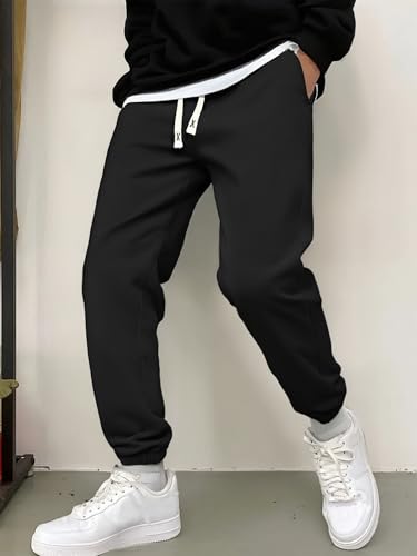 Men's Joggers 5-Pack:Tapered Elastic Cuff Sweatpants-Polyester(5 Colors),S-XXL Regular Fit,Lightweight&Wrinkle-Free2