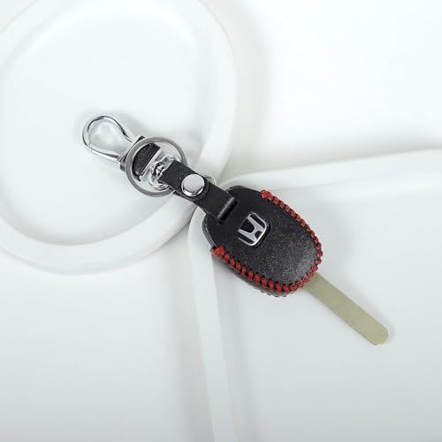 Image of Leather Smart Car Key Cover Case for Honda All Vx, Amage, Old Honda City I- VTEC ,Brio, Jazz(Black)