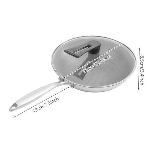 Wok de acero inoxidable con tapa de vidrio templado miniatura 6