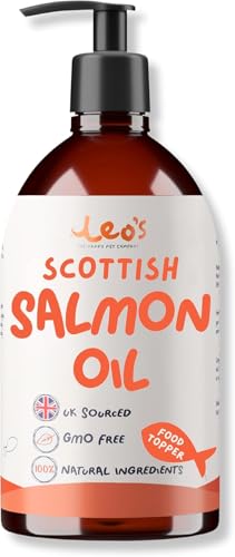 Leo's Salmon Oil for Dogs and Cats | Premium 100% Natural Food Topper Fish Oil for Dogs and Cats | 300ml Enhances Coat Shine, Joint & Brain Health, Itchy or Dry Skin, and Dandruff Hair Treatment