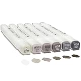 Arhomet 6 Colors Warm Grey Gray Alcohol Markers Set, Dual Tips Art Markers Drawing Sketched Double Tipped for Adults Beginner (Warm Grey)