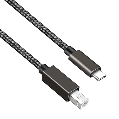 6FT Long USB B to USB C Printer/MIDI Cable for MacBook, PC, Laptop, MIDI Keyboard, DJ Controller, DAC, HP, Canon, Brother, Samsung, Dell, Epson, Lexmark, Xerox, Dymo & Other Printers & Scanners