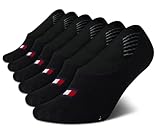 Tommy Hilfiger Women’s Socks – Lightweight No Show Liners (6 Pack), Size 4-10, Black Logo Multi