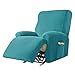 Konsilsa Housse de Fauteuil Relax Velvet, Simple 1 Siège 4 PiecHousse Fauteuil Relax Complète Fauteuil Soft antidérapant Chaise inclinable Couverture Protecteur pour Chaise Canapé (Color : Cyan)