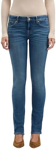 7 For All Mankind Women's Low Skinny Retro Fade Jeans, Mid Blue, 23W