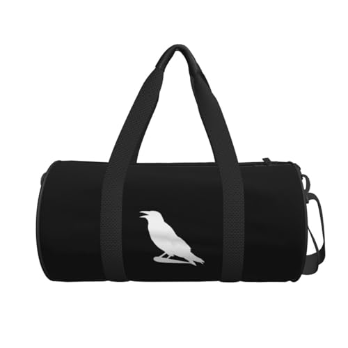 Crow Silhouette Convertible Garment Bag with Shoulder Strap, Carry on Garment Duffel Bag for Men Women - Rolling Foldable for Travel Luggage Bags (Black)2