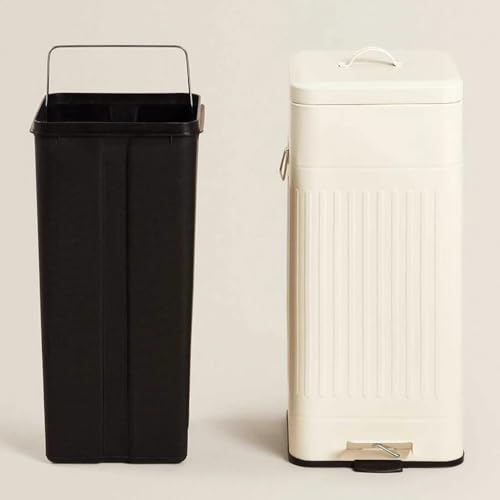 Bote de basura rectangular con pedal y cubeta interna de 30L miniatura 4