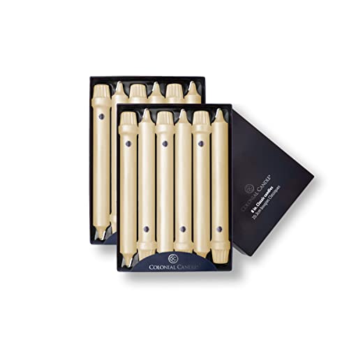Image of Colonial Candle Unscented Taper Candle, Classic Collection, Limoncello, 8 in, Pack of 12 - Up to 6 Hours Burn
