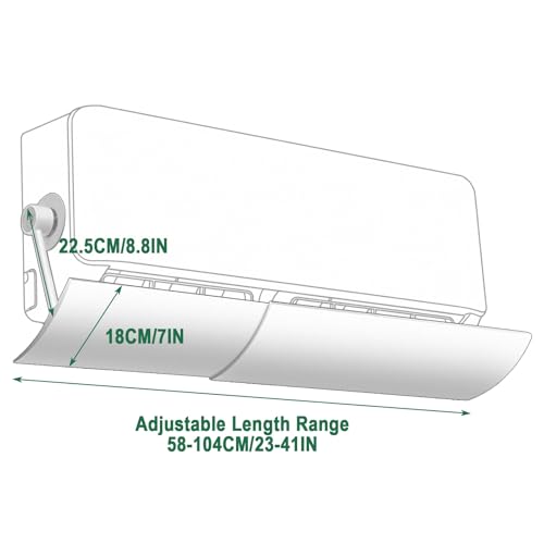 Déflecteur climatisation murale réglable 58-104 cm en PP - 2
