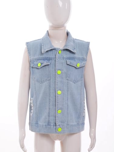 Linjinx Kids Boys Fashion Sleeveless Ripped Denim Jacket Vest Denim Motorcycle Biker Jean Vest Gilets Coat Outerwear3