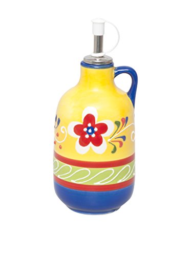 Excelsa Tex Mex Oliera/Acetiera, 400 ml, Ceramica, Rosso, Verde, Giallo, 8x18x8 cm