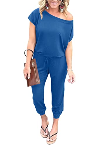 Image of PRETTYGARDEN Jumpsuits for Women 2026 Summer Dressy Off Shoulder Romper Spring Vacation Travel Lounge Outfits Clothes