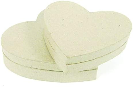 Décopatch - Ref BT036C - Heart Box - Papier Maché Object to Decorate - 13 x 11 x 3.5cm - Decorate with Décopatch Papers & PaperPatch Glue, Glitter, Paints