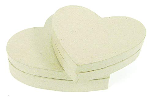 Décopatch BT035C - Un support en papier brun mâché 9x7x2,5 cm, Boite cœur Cover