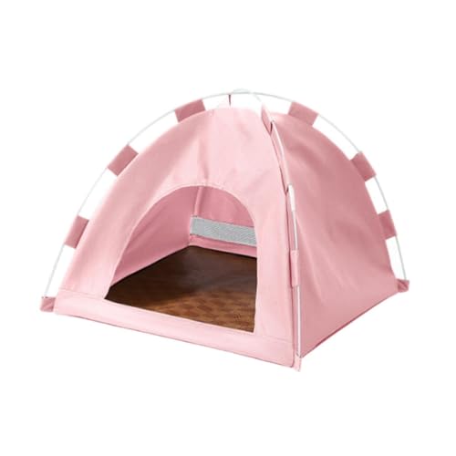 Image of Cat Dog Pet Tent Semi Enclosed Cat House for Indoor Cats Kitten Small Animal Pink | Pet Supplies | Cat Supplies | Beds