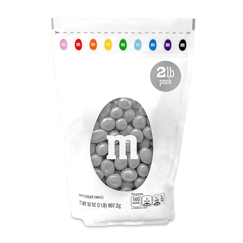 M&M'S Silver Peanut Chocolate Candy, 2 lb Bulk Resealable Bag