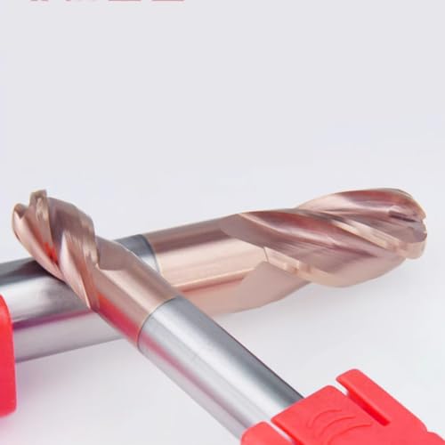 Image of Ball Nose End Mill 4 Flute TISIN Coated CNC Milling Cutter Set | 2pc carbide router bits with 3 /4'' diameter and shank suitable for machining iron up to HRC55 hardness for CNC processing