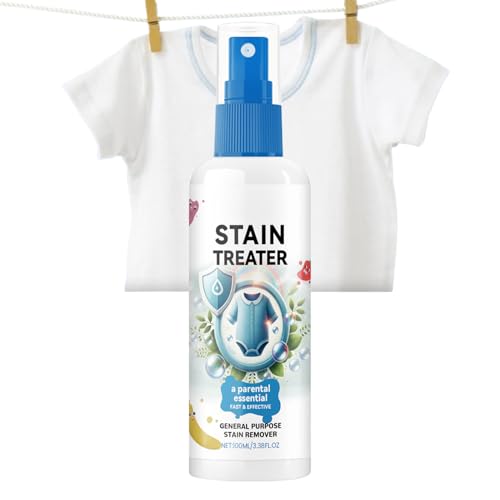 Spray Baby Clothes Stain Remover 100ml | Stain Treater Spray | Natural Clothes Para Aceites Alimentarios - Detergente Líquido de 100ml para Tejidos de Algodón, Lino y Ropa Interior que Elimina