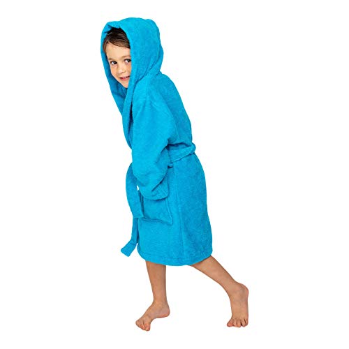 image for BAGNO MILANO Organic Turkish Cotton Kids Bathrobe, Soft Terry Cotton-A