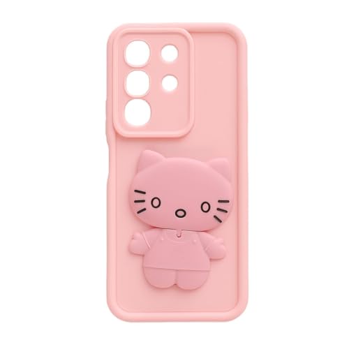 Image of Peeperly Back Cover Case for Samsung Galaxy S23 Scratch Resistant TPU Shockproof Protective Durable Meow Makeup Mirror Case for Girls & Women(Pink)