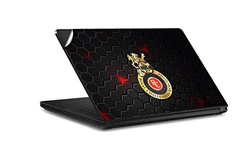 Image of GADGETS WRAP Printed Vinyl Top Only Skin Sticker Decal for Dell Vostro 14-(3468) - Play Bold RCB Logo