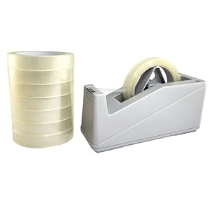 Klebeshop24 KS 62-SET Paketbandabroller Grau mit 8 Rollen