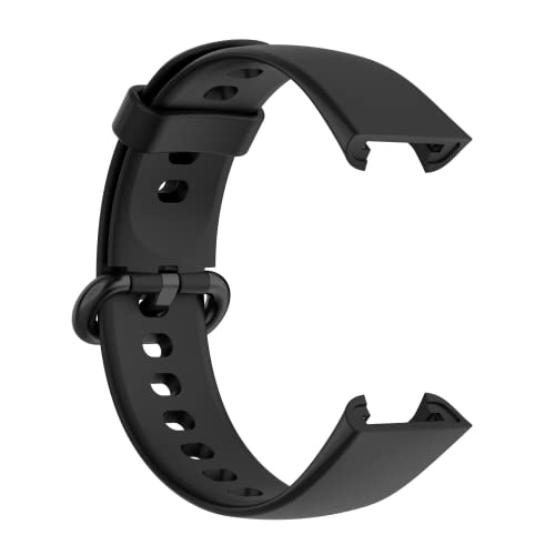 Image of YODI Soft Silicone With Metal Buckal Classic Strap Bands for Redmi Watch 2 Lite /Redmi GPS Smart Watch Only, Comfort and Flexible Straps for Men Women and Kids (BLACK)