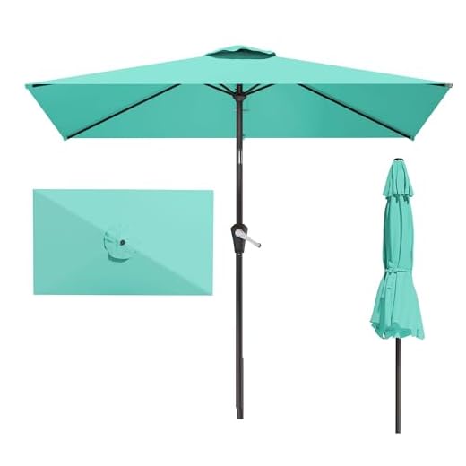 Best pario umbrella AreShark 6.5' x 10' Rectangular Patio Umbrella