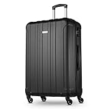 Cocoono Koffer Groß 78,5cm - 100L - Zahlenschloss Hartschalen Koffer mit 360° Rollen, Reisekoffer, Trolleys (Schwarz, XL)