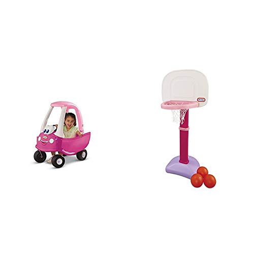 Little Tikes Princess Cozy Coupe Ride-On,Pink & Tikes Easy Score Basketball Set, Pink, 3 Balls - Amazon Exclusive