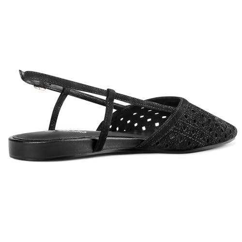 Image of USIMAD Women's Mesh Leather Slingback Flats Pointed Toe Breathable Comfortable Office Dress Shoes
