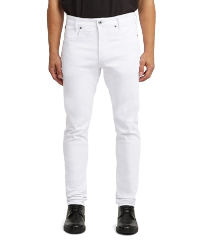 Image of G-STAR Men's D-STAQ 3D Slim Jeans, Colour White, Size: Waist 34, Inseam 34