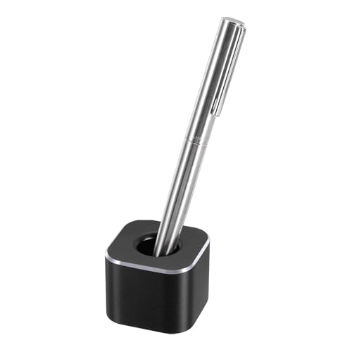 PATIKIL Aluminum Single Pen Stand Holder, Pen Holder Base Pen Display Stand Toothbrush Holder for Classroom Home Office, Black