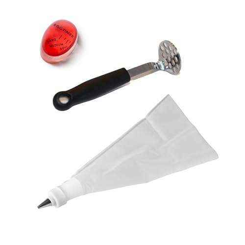 Image of Fox Run Deviled Egg Making Kit, Includes Boiled Egg Timer, Masher and Deviled Egg Piping Tool
