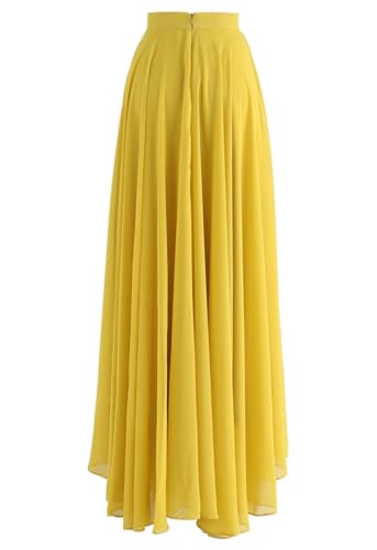 Image of Women's Full Length Georgette Long Skirt- Lehenga with 8 Meters Maxi Flare