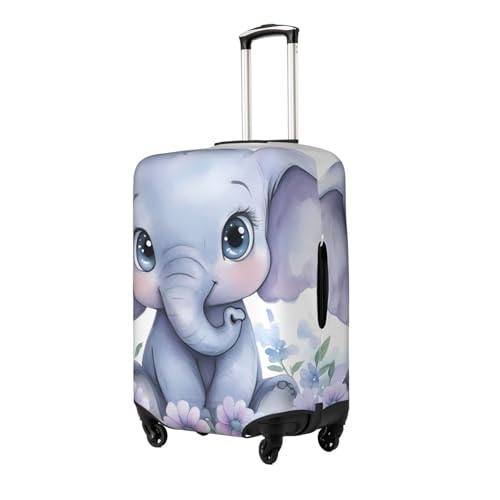 Elephant Pattern Elastic Travel Luggage Cover, Washable Spandex Suitcase Protector, Anti-Scratch Fits 18-32 Inch2