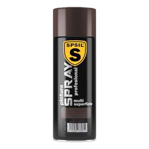 SPSIL Pintura Spray Brillante Marron Tabaco pack of 1 400ml Metal Secado RápidoPintura Profesional