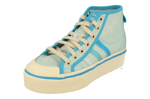 adidas Originals Nizza Platform Mid - Zapatillas deportivas para mujer, Azul Blanco Gx4604, 37 1/3 EU