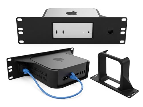 10-inch 1.5U Rack Mount for Mac mini M4 2024 10-inch Network Rack Compatible Keystone and Cable Included (Black)