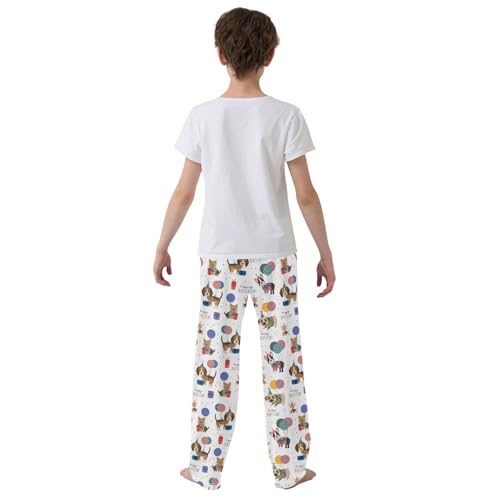 ZZXXB Happy Birthday Bulldog Boys Long Pants Soft Trousers Elastic Waist Kids Lounge Bottoms with Pockets S-XL3
