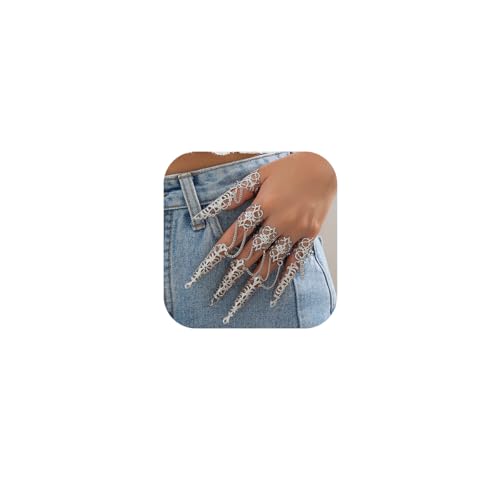 Gothic Nails Bracelets for Women Men Punk Fingera Hand Chain Cosplay Finger Rings Claw Bracelets Costume Jewelry