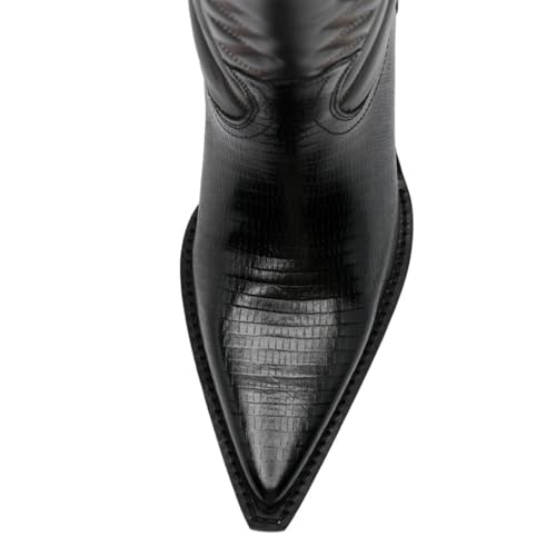 YDN Women Wide Calf Pull On Western Cowboy Boots Pointed Toe Block Mid Heel Stitching Tall Boots Daily Holiday Retro Shoes Size 4-16 US4